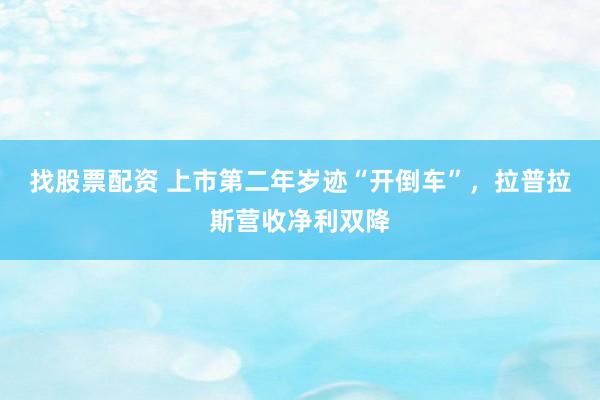 找股票配资 上市第二年岁迹“开倒车”，拉普拉斯营收净利双降