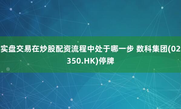 实盘交易在炒股配资流程中处于哪一步 数科集团(02350.HK)停牌