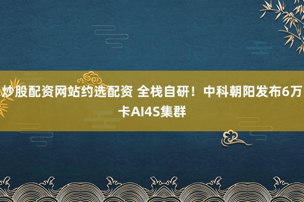 炒股配资网站约选配资 全栈自研！中科朝阳发布6万卡AI4S集群